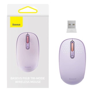 Wireless mouse Baseus F01B Tri-mode 2.4G BT 5.0 1600 DPI (purple)