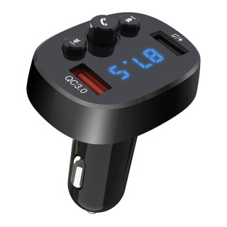Transmiter FM XO BCC03 Bluetooth, QC 3.0, 2x USB, 18W (black)