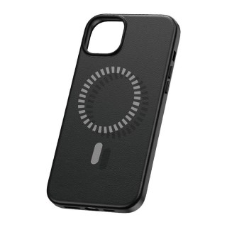 Magnetic Phone Case for iPhone 15 Plus Baseus Fauxther Series (Black)