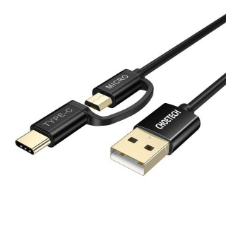 2in1 USB cable Choetech USB-C / Micro USB,  (black)