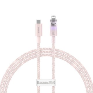 Fast Charging cable Baseus USB-C to Lightning  Explorer Series 1m, 20W (pink)