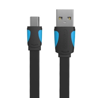 Płaski kabel USB 2.0 A do Mini 5 pinowy Vention VAS-A14-B100 2A 1m Czarny
