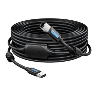 USB 2.0 A to B cable Vention COQBJ 2A 5m Black PVC