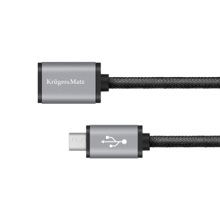Kompiuterių komponentai ir priedai // PC/USB/LAN kabeliai // Kabel USB - micro USB gniazdo-wtyk 1.0m Kruger&amp;Matz
