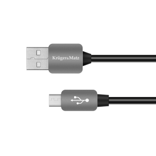 Planšetdatori un aksesuāri // USB Kabeļi // Kabel USB - micro USB wtyk-wtyk 1.0m Kruger&amp;Matz