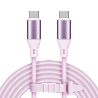 SALE // Kabel USB typu C - USB typu C 100 W 1 m silikonowy różowy Kruger&amp;Matz Basic