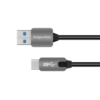 Planšetdatori ir planšetinių kompiuterių priedai // USB Kabeliai // Kabel USB wtyk 3.0 - wtyk typu C 5 Gbps 0,5m Kruger&amp;Matz