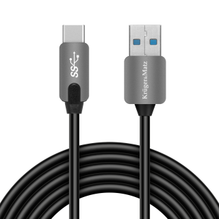 Tabletit ja tarvikkeet // USB-kaapelit // Kabel USB wtyk 3.0 - wtyk typu C 5 Gbps 0,5m Kruger&amp;Matz