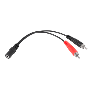 Koaksialinių kabelių sistemos // HDMI, DVI, AUDIO jungiamieji laidai ir priedai // Kabel gniazdo jack 3.5-2xRCA 20cm