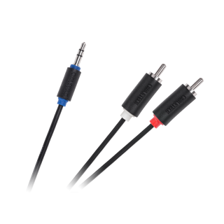 Koaksialinių kabelių sistemos // HDMI, DVI, AUDIO jungiamieji laidai ir priedai // Kabel Jack 3.5-2RCA 1.8m Cabletech standard