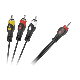 Koaksialinių kabelių sistemos // HDMI, DVI, AUDIO jungiamieji laidai ir priedai // Kabel Jack 3.5 cztero-polowy 3 x RCA 1.5m