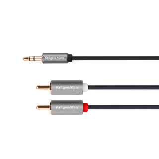 Coaxial cable networks // HDMI, DVI, AUDIO connecting cables and accessories // Kabel jack 3.5 wtyk stereo - 2RCA 10m Kruger&amp;Matz Basic