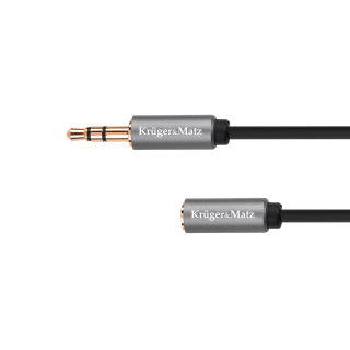 Koaksiālo kabeļi 75 Ohm, 50 Ohm un Televīzijas aksesuāri // HDMI, DVI, Audio savienotājkabeļi un aksesuāri // Kabel jack 3.5 wtyk stereo - 3.5 gniazdo stereo 3m Kruger&amp;Matz Basic