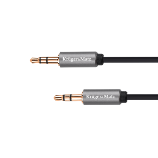 Koaksiālo kabeļi 75 Ohm, 50 Ohm un Televīzijas aksesuāri // HDMI, DVI, Audio savienotājkabeļi un aksesuāri // Kabel jack 3.5 wtyk stereo - 3.5 wtyk stereo 1m Kruger&amp;Matz Basic