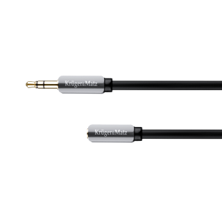 Koaksiālo kabeļi 75 Ohm, 50 Ohm un Televīzijas aksesuāri // HDMI, DVI, Audio savienotājkabeļi un aksesuāri // Kabel wtyk   - gniazdo proste  jack 3.5  stereo 1.0m Kruger&amp;Matz