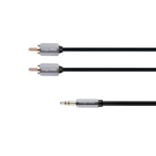 Coaxial cable networks // HDMI, DVI, AUDIO connecting cables and accessories // Kabel wtyk jack 3.5 - 2RCA stereo 1.0m Kruger&amp;Matz
