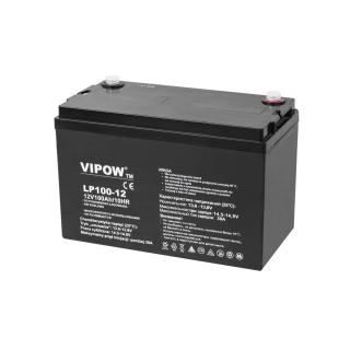 Primary batteries, rechargable batteries and power supply // Battery 12V, 6V, 4V |  lead-acid sealed battery | AGM VRLA // Akumulator żelowy VIPOW 12V 100Ah