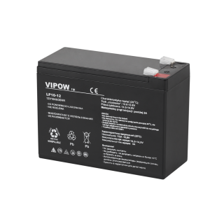 Primary batteries, rechargable batteries and power supply // Battery 12V, 6V, 4V |  lead-acid sealed battery | AGM VRLA // Akumulator żelowy VIPOW 12V 10Ah