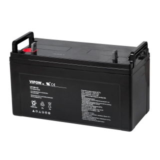 Primary batteries, rechargable batteries and power supply // Battery 12V, 6V, 4V |  lead-acid sealed battery | AGM VRLA // Akumulator żelowy VIPOW 12V 120Ah