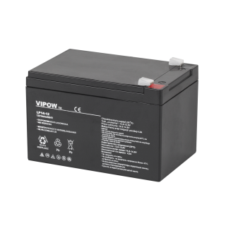 Primary batteries, rechargable batteries and power supply // Battery 12V, 6V, 4V |  lead-acid sealed battery | AGM VRLA // Akumulator żelowy VIPOW 12V 14Ah