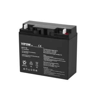 Primary batteries, rechargable batteries and power supply // Battery 12V, 6V, 4V |  lead-acid sealed battery | AGM VRLA // Akumulator żelowy VIPOW 12V 17.0Ah