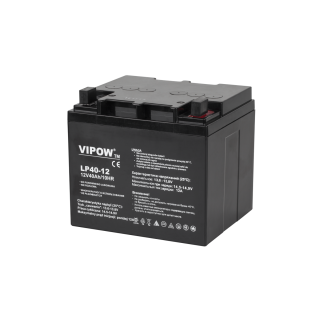 Primary batteries, rechargable batteries and power supply // Battery 12V, 6V, 4V |  lead-acid sealed battery | AGM VRLA // Akumulator żelowy VIPOW 12V 40Ah