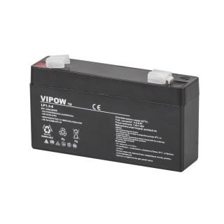 Primary batteries, rechargable batteries and power supply // Battery 12V, 6V, 4V |  lead-acid sealed battery | AGM VRLA // Akumulator żelowy VIPOW 6V 1.3Ah