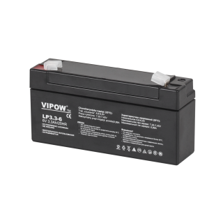 Primary batteries, rechargable batteries and power supply // Battery 12V, 6V, 4V |  lead-acid sealed battery | AGM VRLA // Akumulator żelowy VIPOW 6V 3.3Ah