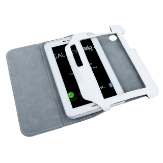Planšetdatori un aksesuāri // Planšetdatoru Aksesuāri // Etui białe dedykowane do Samsung Galaxy Tab P3100 (skóra naturalna)
