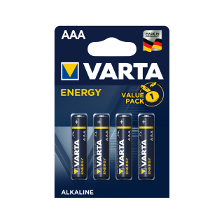 Primary batteries, rechargable batteries and power supply // Batteries AA, AAA and other sizes, chargers for ordering // Bateria alkaliczna VARTA LR03 ENERGY 4szt./bl.