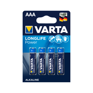 Baterijas, akumulatori, barošanas bloki un adapteri // Baterijas un lādētāji uz pasūtījumu // Bateria alkaliczna VARTA LR03 LONGLIFE 4szt./bl.