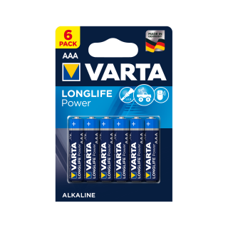 Baterijas, akumulatori, barošanas bloki un adapteri // Baterijas un lādētāji uz pasūtījumu // Bateria alkaliczna VARTA LR03 LONGLIFE 6szt./bl.