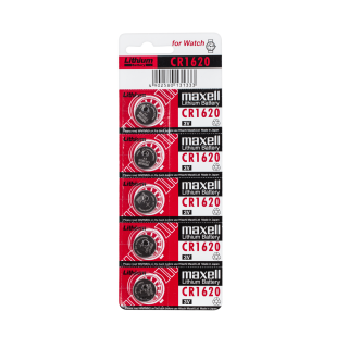 Primary batteries, rechargable batteries and power supply // Batteries AA, AAA and other sizes, chargers for ordering // Bateria MAXELL CR1620 5szt./blist.