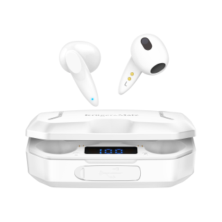 Audio and HiFi sistēmas // Austiņas ar mikrofonu // Bezprzewodowe słuchawki douszne z power bankiem Kruger&amp;Matz M6 - kolor biały