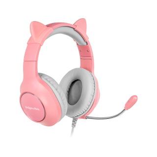 Audio Austiņas / Vadu / Bezvadu // Austiņas ar mikrofonu // Gamingowe słuchawki nauszne dla dzieci Kruger&amp;Matz Gamer Kids, kolor różowy