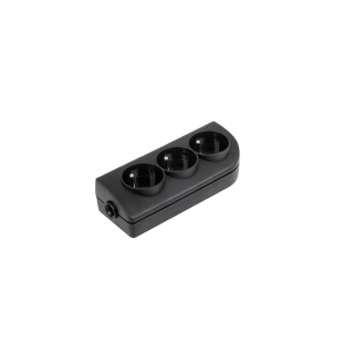 Sockets  blocks and plugs // Plugs and sockets // Gniazdo przedłużacza x 3 z uziemieniem czarne GN-30-2