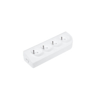 Sockets  blocks and plugs // Plugs and sockets // Gniazdo przedłużacza x 4 z uziemieniem białe GN-40