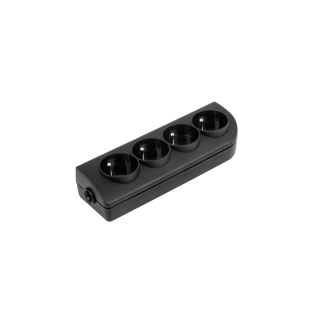 Sockets  blocks and plugs // Plugs and sockets // Gniazdo przedłużacza x 4 z uziemieniem czarne GN-40-2