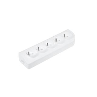Sockets  blocks and plugs // Plugs and sockets // Gniazdo przedłużacza x 5 z uziemieniem białe GN-50