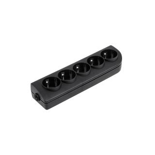 Sockets  blocks and plugs // Plugs and sockets // Gniazdo przedłużacza x 5 z uziemieniem czarne GN-50-2