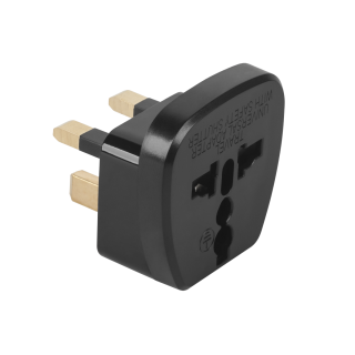 Electric Materials // Power strips, splitters, and UK/US adapters // Złącze AC wtyk UK- gn. uniwersal (QZ36)