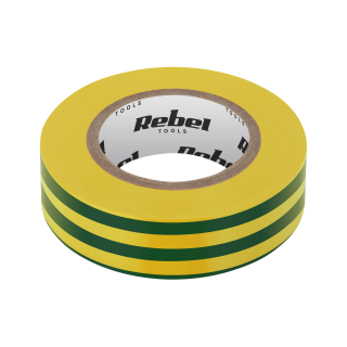 Insulating tapes and tapes // Insulating tapes // Taśma izolacyjna klejąca REBEL (0,13 mm x 19 mm x 20 yd) żółto-zielona