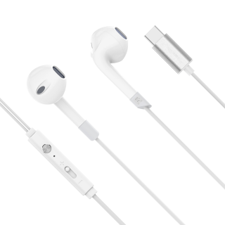 Headphones and Headsets // Headsets // Słuchawki douszne z mikrofonem na USB-C Kruger&amp;Matz C2 białe