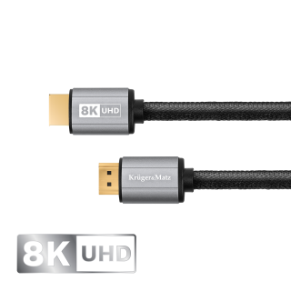 Koaksiaaliset kaapeliverkot // HDMI, DVI, AUDIO liitäntäkaapelit ja tarvikkeet // Kabel HDMI-HDMI 2.1 8K 3 m Kruger&amp;Matz