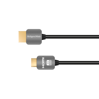 Koaksialinių kabelių sistemos // HDMI, DVI, AUDIO jungiamieji laidai ir priedai // Kabel HDMI - mini HDMI wtyk-wtyk (A-C)  1.8m Kruger&amp;Matz