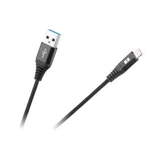 Planšetdatori un aksesuāri // USB Kabeļi // Kabel USB - Lightning REBEL 100 cm czarny