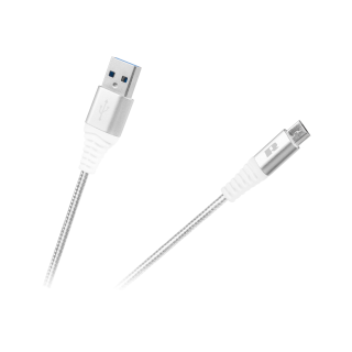 Planšetdatori un aksesuāri // USB Kabeļi // Kabel USB - USB micro REBEL 100 cm biały