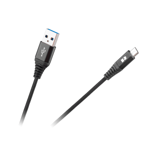 Planšetdatori un aksesuāri // USB Kabeļi // Kabel USB - USB micro REBEL 100 cm czarny