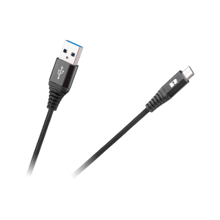 Planšetdatori un aksesuāri // USB Kabeļi // Kabel USB - USB micro REBEL 50 cm czarny