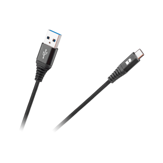 Planšetdatori un aksesuāri // USB Kabeļi // Kabel USB - USB typu C REBEL 100 cm czarny